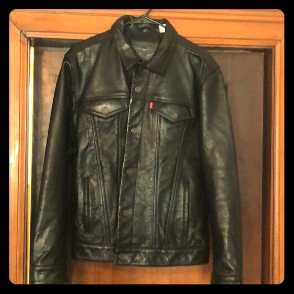 levi trucker leather jacket